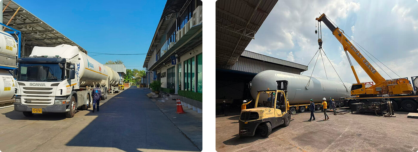 Projeto de transporte multimodal de longa distância de contêiner de tanque transoceânico de GNL da Tailândia para a Argentina
